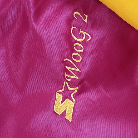 Vintage American Starter NFL Woog 2 Winter Bomber Jacket Yellow/Maroon - Picture 4 of 10